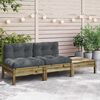 vidaXL Garden Sofa Anthracite Treated Pinewood, Oxford Fabric, PP Cotton
