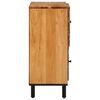 vidaXL Side Cabinet Natural wood and black Solid acacia wood Medium