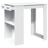 vidaXL Bar Table White Engineered wood Medium Storage Bar Table