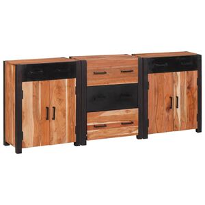 vidaXL Sideboard with Drawer 3 pcs Brown 64.96 x 11.81 x 29.53 in