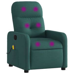 vidaXL Massage Recliner Chair Dark Green
