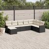 vidaXL Garden Sofa Set Black and Cream White