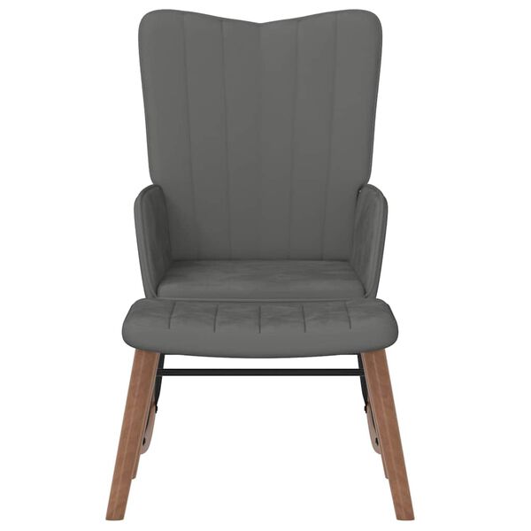 vidaXL Rocking Chair With Stool Dark Grey