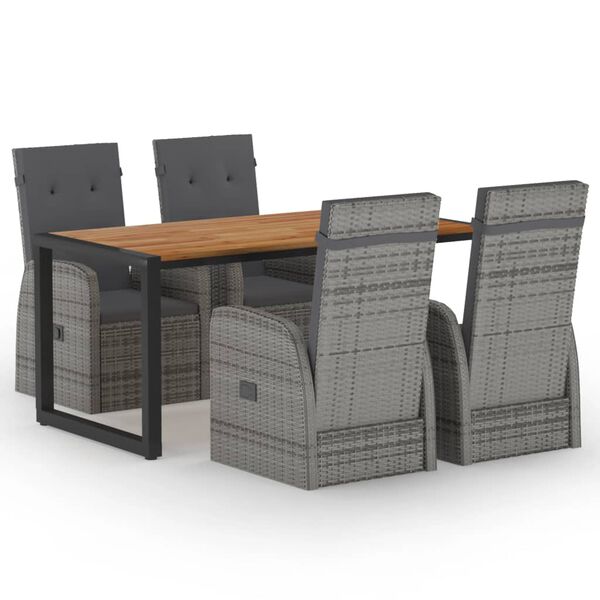 vidaXL 5 Piece Patio Dining Set Gray