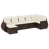 vidaXL Garden Sofa Set Brown and cream white