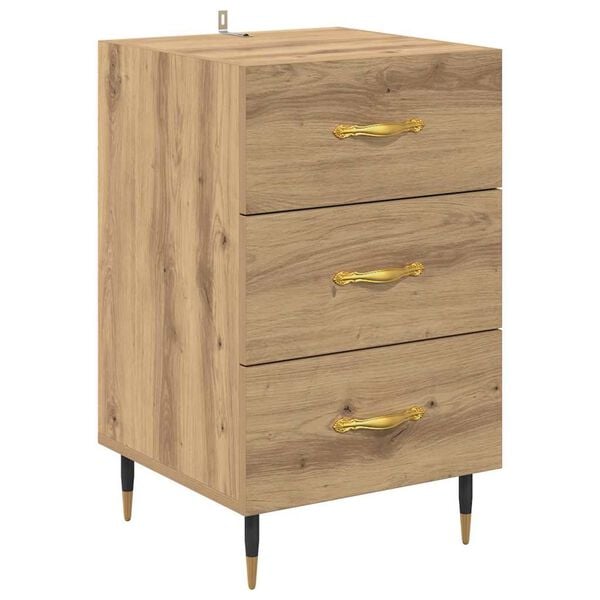 vidaXL Bedside Cabinet Artisan Oak 15.75 x 15.75 x 25.98 in
