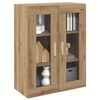 vidaXL Hanging Wall Cabinet Artisian Oak Engineered Wood, Glass