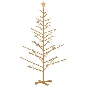 vidaXL Wooden Christmas Tree with Stand Brown 70.9" Solid pine wood
