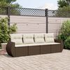 vidaXL Garden Sofa Set Brown, Cream White