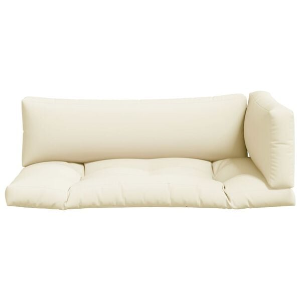 vidaXL Pallet Cushion Set of 3 Cream 100% polyester Large