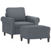 vidaXL Sofa Chair With Footstool Dark gray