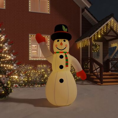 vidaXL Christmas Inflatable Snowman with LEDs 145.7"