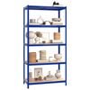 vidaXL 5-Layer Shelves 4 pcs Blue Steel&Engineered Wood