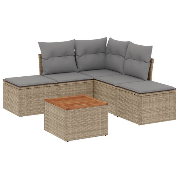 vidaXL Garden Sofa Set Mix beige, Light grey