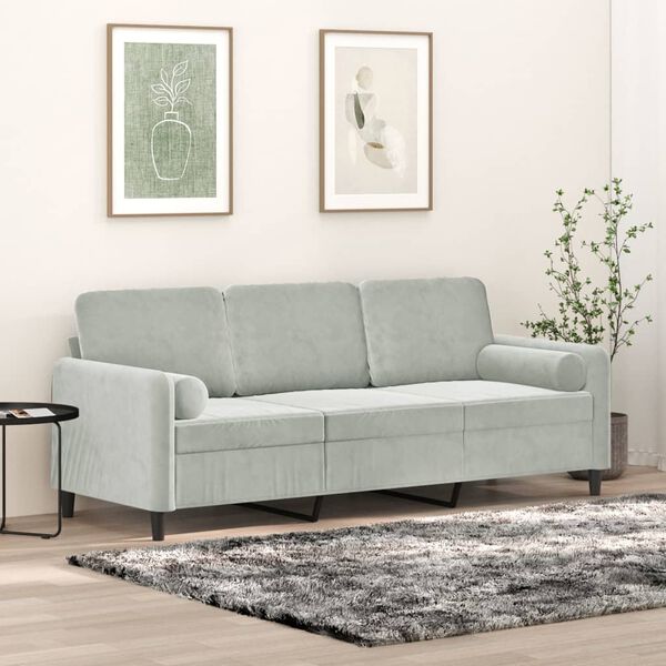 vidaXL 3-seater Sofa Light grey