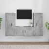 vidaXL TV Cabinet Set Set of 3 Concrete Grey Engineered Wood Medium