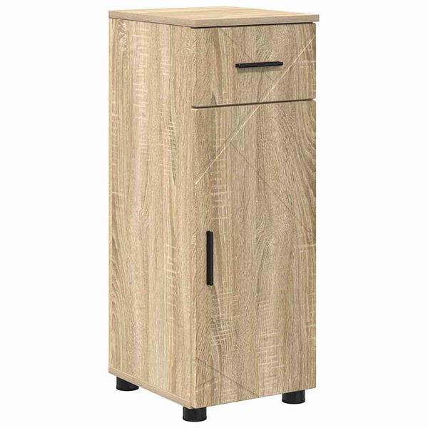 vidaXL Bathroom Cabinet with Door Sonoma Oak 11.81 x 13.78 x 31.50 in