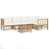 vidaXL Garden Lounge Set Cream White Bamboo and polyester fabric