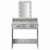 vidaXL Dressing Table Grey 31.10 x 16.14 x 55.12 in Engineered Wood