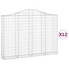 vidaXL Arched Gabion Baskets 12 pcs 78.7x11.8x140/160" Galvanised Iron