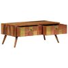 vidaXL Coffee Table Honey Solid Wood 39.4x19.7x15.4 in Decorative Inlays