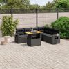 vidaXL Garden Sofa Set Black
