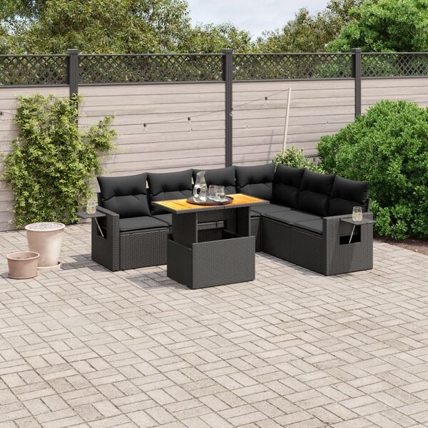vidaXL Garden Sofa Set Black