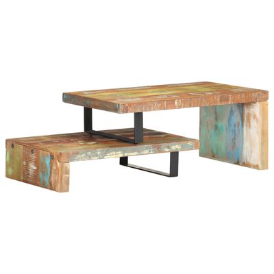 vidaXL 2 Piece Coffee Table Set Solid Reclaimed Wood