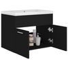 vidaXL Sink Cabinet With Basin Black and White Engineered wood and Ceramic