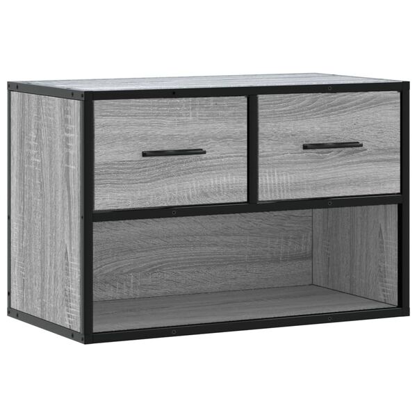 vidaXL TV Cabinet Grey Sonoma Engineered wood, Metal Medium TV Cabinet