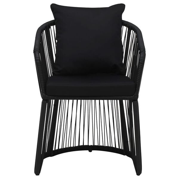 vidaXL Garden Chair. Garden Chairs Set of 2 Black