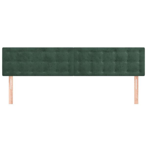 vidaXL Headboards 2 pcs Dark Green 31.5"x2"x30.7"/34.6" Velvet