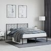 vidaXL Bed Frame Black Powder-Coated Steel 53x74.8 in