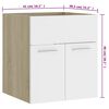 vidaXL Bathroom Furniture Set White and Sonoma Oak Engineered Wood, Ceramic