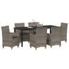 vidaXL Garden Dining Set 7 pcs Gray poly rattan