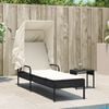 vidaXL Sun Lounger Black PE rattan Large Sun Lounger Rectangular
