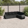vidaXL Garden Sofa Set Black PE Rattan, Powder-Coated Steel Large