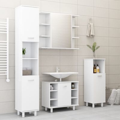Vidaxl Bathroom Mirror Cabinet White 31, White Wood Dresser With Mirror Cabinet