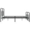 vidaXL Bed Frame Black Steel Double Bed Frame Rectangular Modern