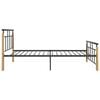 vidaXL Bed Frame Black and Light Oak Powder-coated metal, Solid oak wood