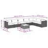 vidaXL Garden Lounge Set Black PE rattan Large Modular