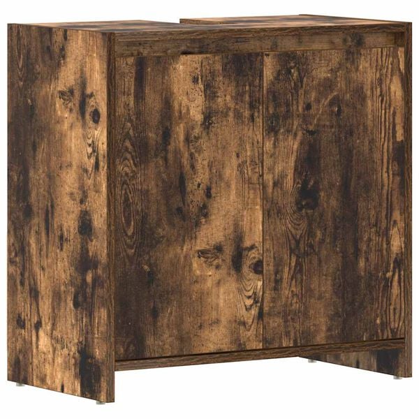 vidaXL Bathroom Cabinet Smoked oak Engineered wood 23.6 x 13.0 x 24.0 in