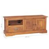 vidaXL TV Cabinet Natural Teak Solid teak wood Medium TV Cabinet