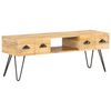 vidaXL TV Cabinet Natural Mango Wood Solid Mango Wood, Iron