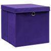 vidaXL Storage Box Set of 4 Purple Non-woven fabric (100% polyester)