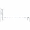 vidaXL Bed Frame White Powder-Coated Steel Twin Bed Frame Rectangular