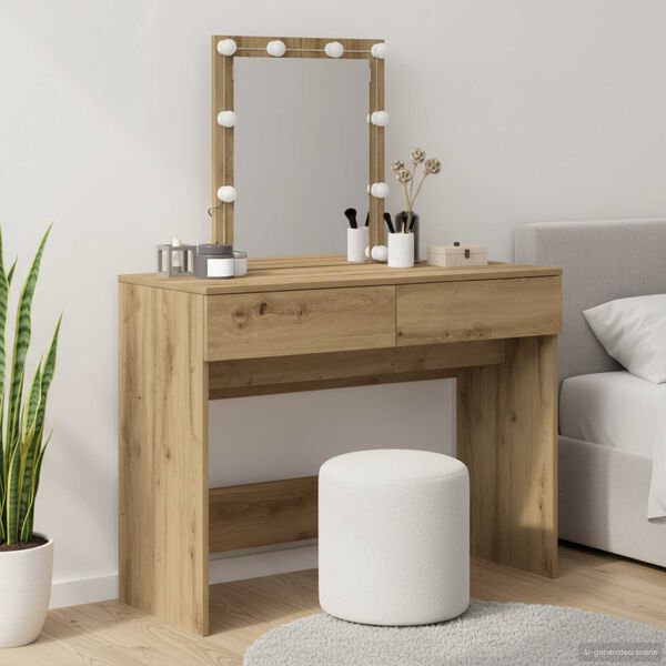 vidaXL Dressing Table artisan oak 100 x 40 x 130 cm Engineered wood