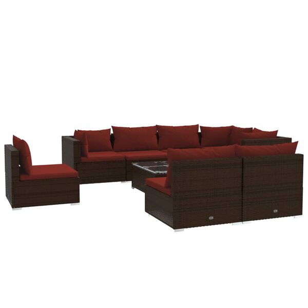 vidaXL Garden Lounge Set Brown, Cinnamon red