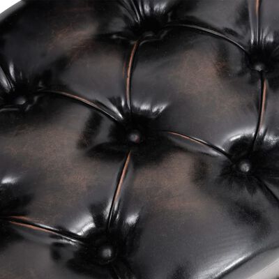 vidaXL Storage Bench with Backrest 43.3" Black Faux Leather