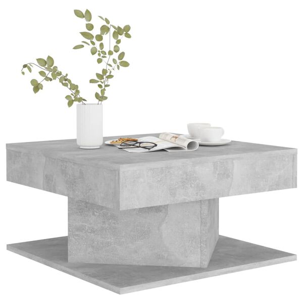 vidaXL Coffee Table Concrete grey Engineered wood Small Simplistic